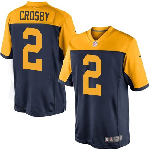Men Green Bay Packers 2 Mason Crosby Nike Navy Blue Alternate Limited NFL Jersey